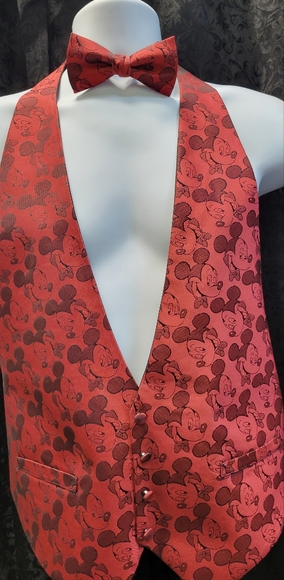 Red Vintage Specialty Disney Backless Best and Bowtie